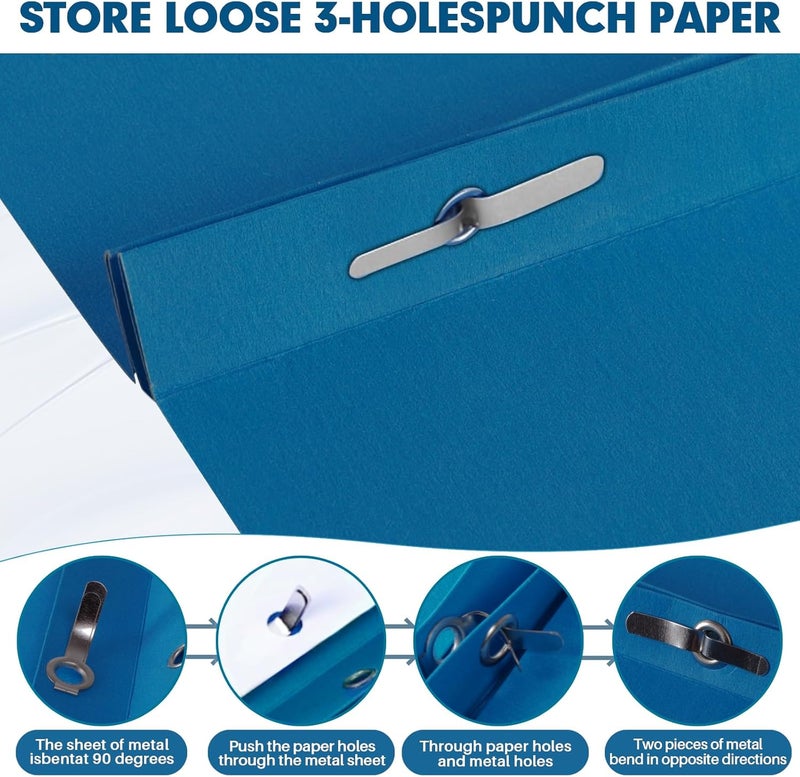 RAZCC Two Pocket Folders, 75 Pack Two Pocket Folders with Prongs, 3 Prong Folders Fit Letter Size Paper, Pocket File Folders for School Office Home Business, Dark Blue - Image 4